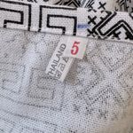 White & Black Tasseled Square Neck Short Sleeve Blouse Made in Thailand Size XS Photo 5