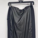 Gracia  Vegan Leather Knit Pencil Skirt Womens Sz M Black Crossover Back New Photo 2