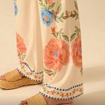 Women’s boho tropical Flower print casual pants Orange Size M Photo 3