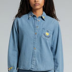 Christopher & Banks Vintage  “We Love Minnesota” Denim Button Down Shirt Photo 0