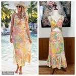 Super Cute New Kenny Flowers Hawaiian Floral MIDI Dress! Pink Size M Photo 1