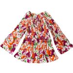 Sunny Leigh Like New  Pleated Bell Sleeve Top Floral Size Large Photo 1