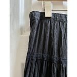 Garnet Hill  Black Silk Crinkle Midi Skirt Petite Size 8 Photo 3