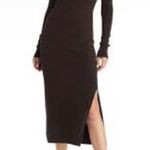 frame denim FRAME cashmere cut out midi dress in brown Photo 1