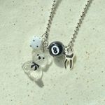 Handmade y2k Kawaii goth grunge style ballchain necklace🎲🧸🦷🖤 Photo 2