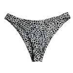Women's Cheeky Dalmatian Pattern Bikini Bottoms Black/White Size Medium White Photo 1
