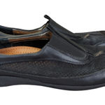 Tacco Italian Black Leather Slip On Comfort Walking Loafers Shoes 8.5 Perforated Photo 0