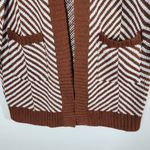 Fortune + Ivy Brown White Cardigan Sweater Size Small NWOT Brown Open Cardigan Photo 2