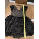 Tadashi Shoji  Sho Black Minx Flower Embellished Mini Dress 2 NWT SCHE24623S Photo 6