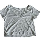 Colsie Women's Gray Short Sleeve Cropped Lounge T Photo 7