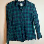 Faded Glory  Green And Blue Long Sleeve Cotton Flannel Like Shirt Photo 0