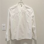 Anthropologie MAEVE Poplin Cotton Bell Sleeve Blouse in White Photo 2