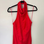 Amanda Uprichard Marla Red Halter Slip Dress Size L Cocktail Maxi Revolve Photo 2