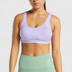 Gymshark  scoop neck sports bra light purple S gym workout lifting training top Photo 0