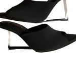 Good American Kardashian Clear Wedge Pointed Sandals Black Neoprene Size 8.5 NWT Photo 10