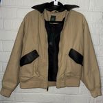 NWT WILD FABLE Women's Canvas & Faux Leather Bomber Jacket Sz XS ✨ Photo 3