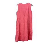 LL Bean‎ Coral Pink Linen Sleeveless A Line Button Dress Size 12 Photo 2