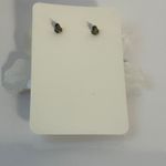 White Flower Statement Earrings Crystal Rhinestone Gold Tone Stud Photo 1