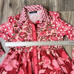 Dalia MacPhee Collared Shirt Dress Womens Red Pink Geo Floral missing Belt #148 Size undefined Photo 1
