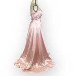La Femme  27506 Satin A-Line Strapless Maxi Ball Gown Women's 6 Pink NWT Photo 5