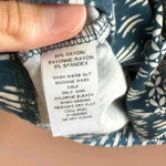 Loft  Blue and Yellow Floral Swing Shift Dress, Casual Knit Dress, Size Medium Photo 6