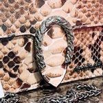 Vera Pelle  Snake Print Leather Metal black chain crossbody Italy bag Photo 0