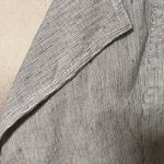 Chico's Size 3 US XL Micro Stripe Pinstripe Jacket Linen Blend Blue White Photo 1