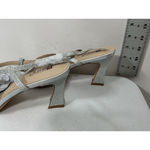 Womans NWOT Idifu Strappy Formal Sandals Silver 8.5 Heel Slingback Square Toe Photo 3