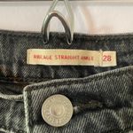 Levi's Ribcage Straight Ankle Jeans Gray Black Premium Button Fly Women 28 x 29 Photo 3