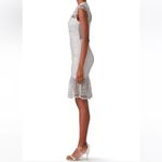 Saylor  Silver Illusion Netted Sequin Sheath Dress Small Cocktail Party Fairy Photo 10