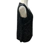 Ronni Nicole by Orida Black Silver Glitter Shimmering Lined Sleeveless Top Sz M Photo 4