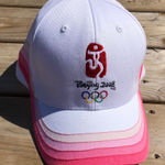 Olympics 2008 Beijing Baseball Cap Hat Pink NWOT Vintage‎ Embroidered Retro White Photo 0