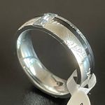 I love you black silver cubic zirconia ring size 7 Photo 6