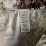 Avon Pleated V Neck Silky Tunic Top S White Floral Pockets Roll Tab Sleeves Photo 7