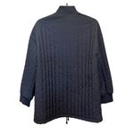 Topshop  Jacket Women’s Small Gray Quilted Oversized Bomber Full Zip Nylon Photo 1