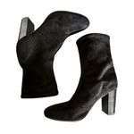 Vince Camuto  Sendra Boots Womens Black Microsuede Ankle Sock Heeled Bootie Photo 4