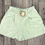 Sigrid Olsen  100% linen sage green belted shorts Photo 0