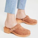 RE/DONE NWOB  70s Classic Suede Brown Buckle Clogs Wood Heel Womens Size 6 EU 36 Photo 0
