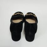 Karl Lagerfeld  Paris Black Suede Kiltie Block Heel Square Toe Pumps Size 6½ Photo 4