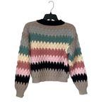 Strut & Bolt  Womens Honeycomb Striped Pullover Sweater Gray‎ Blue Size Small Photo 3