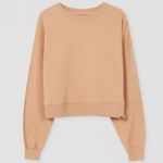 NWT Pull&Bear Crew Neck Sweatshirt Organic Cotton Orange Size M Photo 3