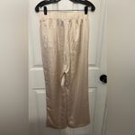 Rachel Zoe Women’s Ivory Satin Elastic Waist Straight Leg Pants Size S Photo 1