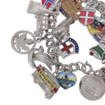 Sterling Silver W/ 26 Charms- chain link boho charm bracelet Photo 1