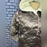 GRAN ORIENTE Woman’s lightweight Jacket w/Faux Fur Lining Hoodie Brown Small Photo 7