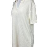 H&M NWT Cream White Short Sleeve Knit Collar Polo V-Neck Shirt Knee Dress Size S Photo 1