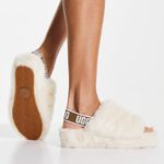 UGG   Australia Fluff Yeah Slide Sandals Size 6 Natural Photo 3