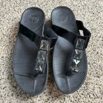 FitFlop  Walkstar Jeweled Sandals Size 9 Black Toe Post Thong Photo 6