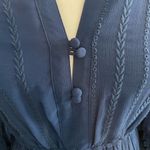 SUNCOO Paris Robe Corinne Midi Dress Royal Blue Embroidered Buttons Size T3 L Size L Photo 6