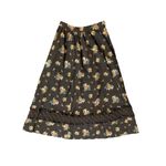 Handmade Vintage Floral 3 Piece Set Womens 4/6? Sleeveless Top Skirt Shawl Brown Photo 6