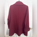 Nina Leonard  Women's Oversized Tunic Blazer Cuffs Pockets Burgundy Plus Size 1X Photo 7